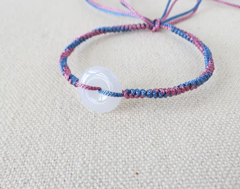 本命年【歲歲平安】平安扣翡翠絲光編織手鍊*SS26*招財、保平安