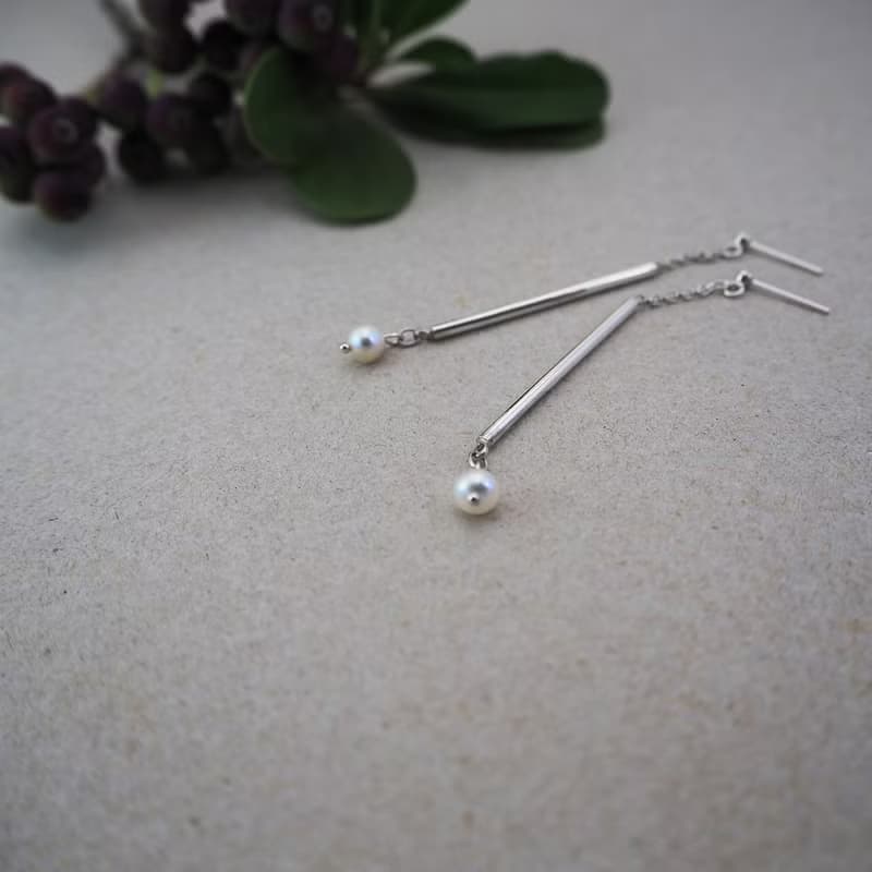 rain pearl earring_細雨珍珠耳環 925銀 限量 設計師 手作 訂製