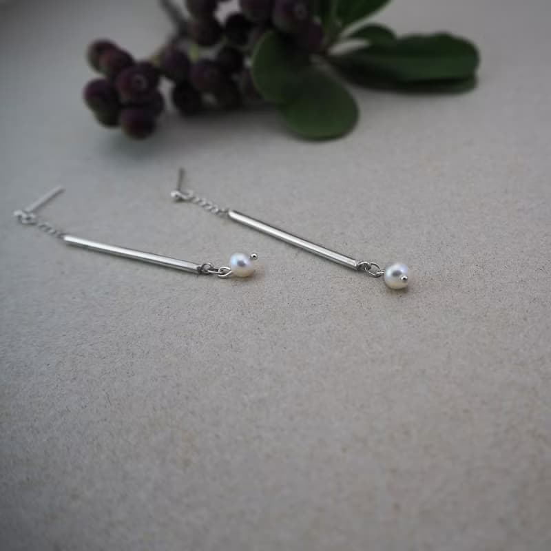 rain pearl earring_細雨珍珠耳環 925銀 限量 設計師 手作 訂製