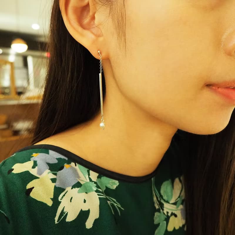rain pearl earring_細雨珍珠耳環 925銀 限量 設計師 手作 訂製