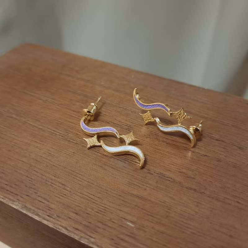 波光粼粼星河燦爛不對稱設計耳飾 | 設計師永續VitalitéJewelry