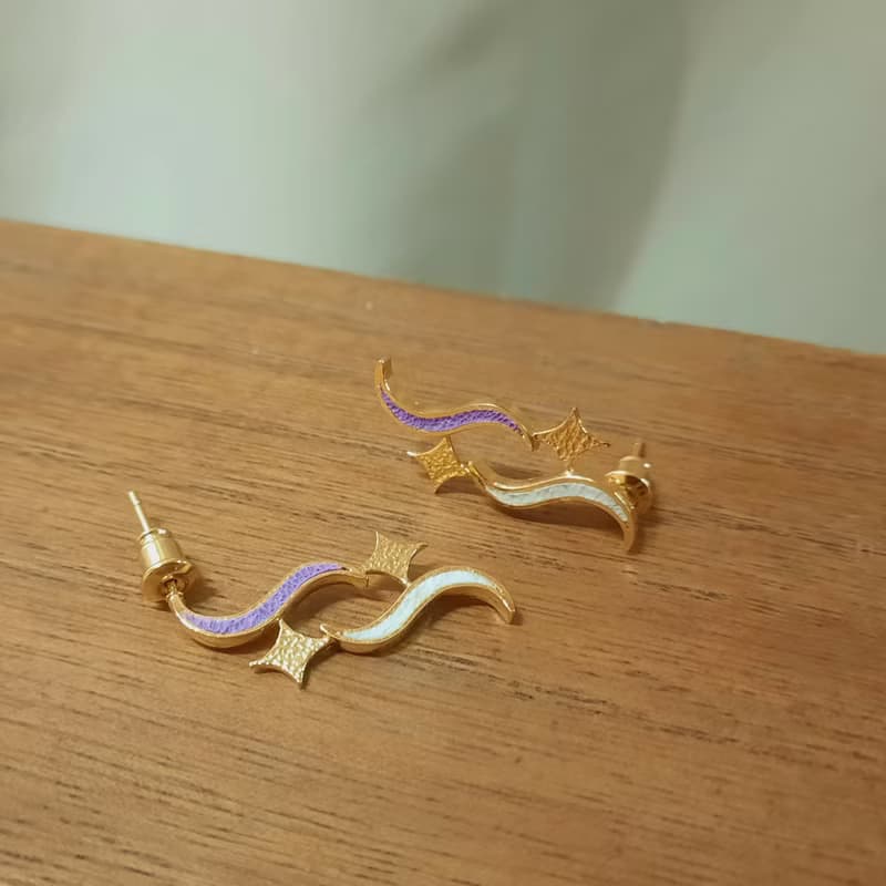 波光粼粼星河燦爛不對稱設計耳飾 | 設計師永續VitalitéJewelry