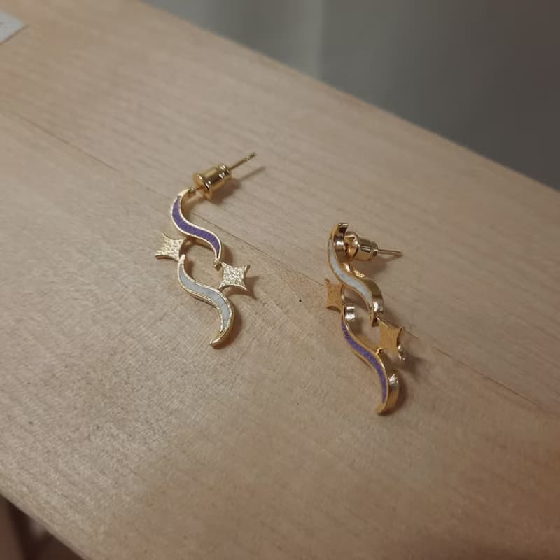 波光粼粼星河燦爛不對稱設計耳飾 | 設計師永續VitalitéJewelry