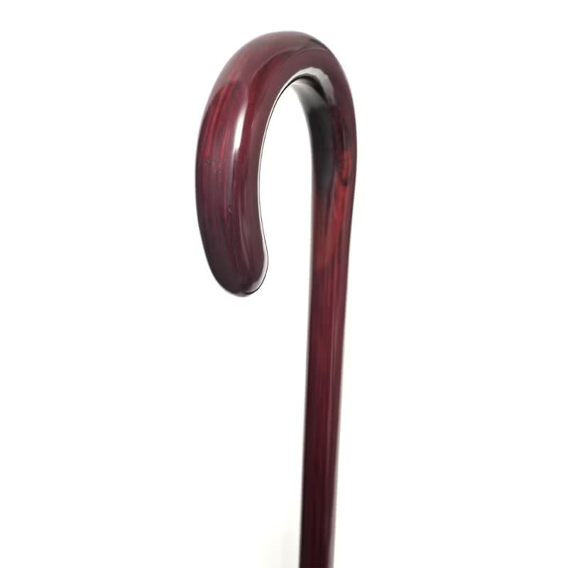 パープルハート大曲ステッキ　天然木製一本杖