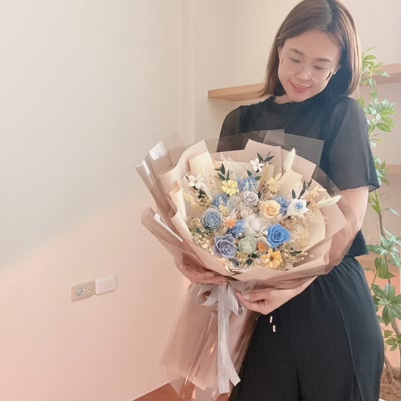 繽紛花園 落日映海 永生特大花束