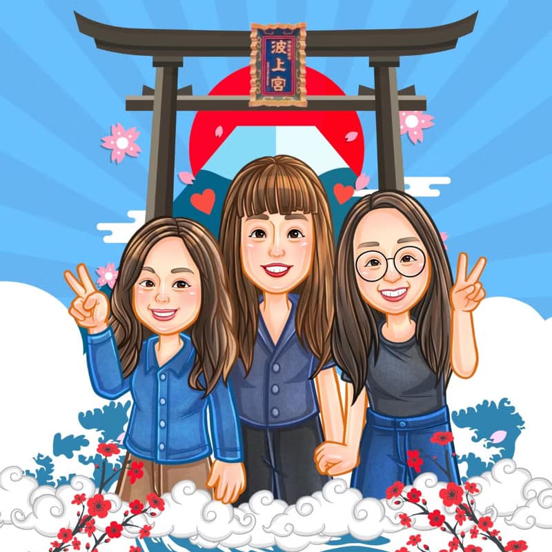 【數位】【朋友/閨蜜似顏繪、友情的珍貴紀念】摯友/友情/生日禮物/紀念