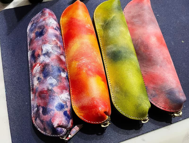 炫彩系列皮革手作筆袋  真皮  全手工縫製