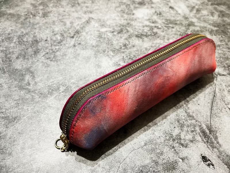 炫彩系列皮革手作筆袋  真皮  全手工縫製