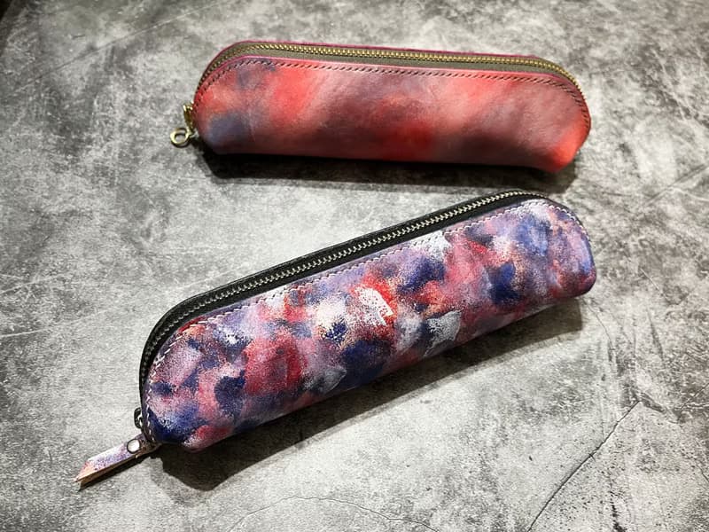 炫彩系列皮革手作筆袋  真皮  全手工縫製