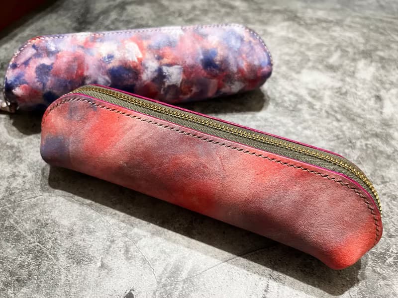 炫彩系列皮革手作筆袋  真皮  全手工縫製