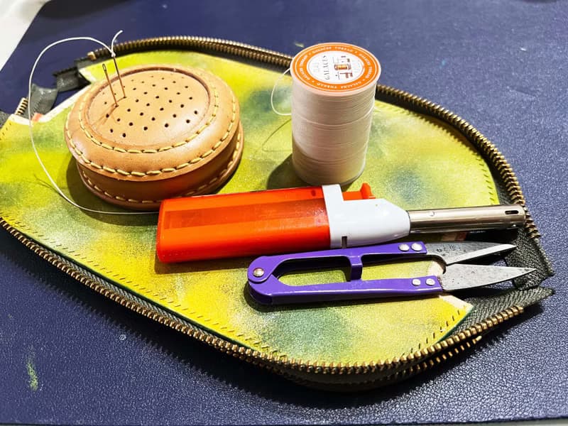 炫彩系列皮革手作筆袋  真皮  全手工縫製