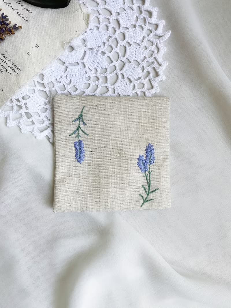 【芳小姐手作】芬芳薰衣草刺繡杯墊 母親節禮物 禮物 畢業禮物