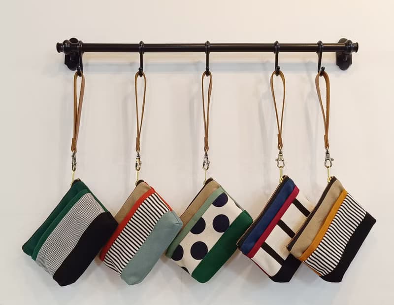 手拿包 Lovely Canvas Pouch Bag, Polka Dot and Striped Design 化妝包 /收納袋