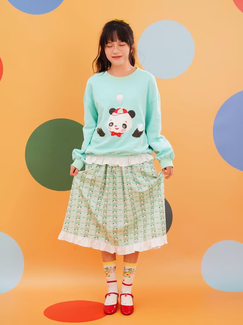 熊貓小滅滅半裙 復古昭和 可愛舒服 透氣純棉 印花 春夏新品