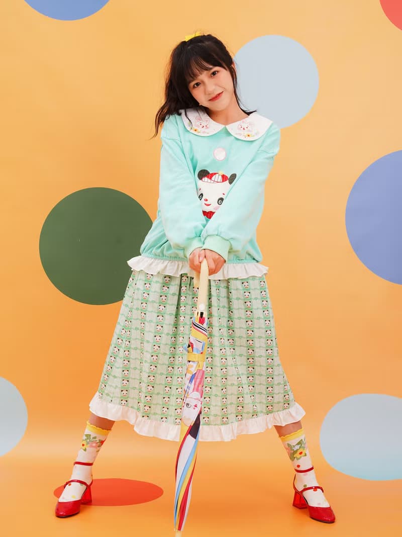 熊貓小滅滅半裙 復古昭和 可愛舒服 透氣純棉 印花 春夏新品