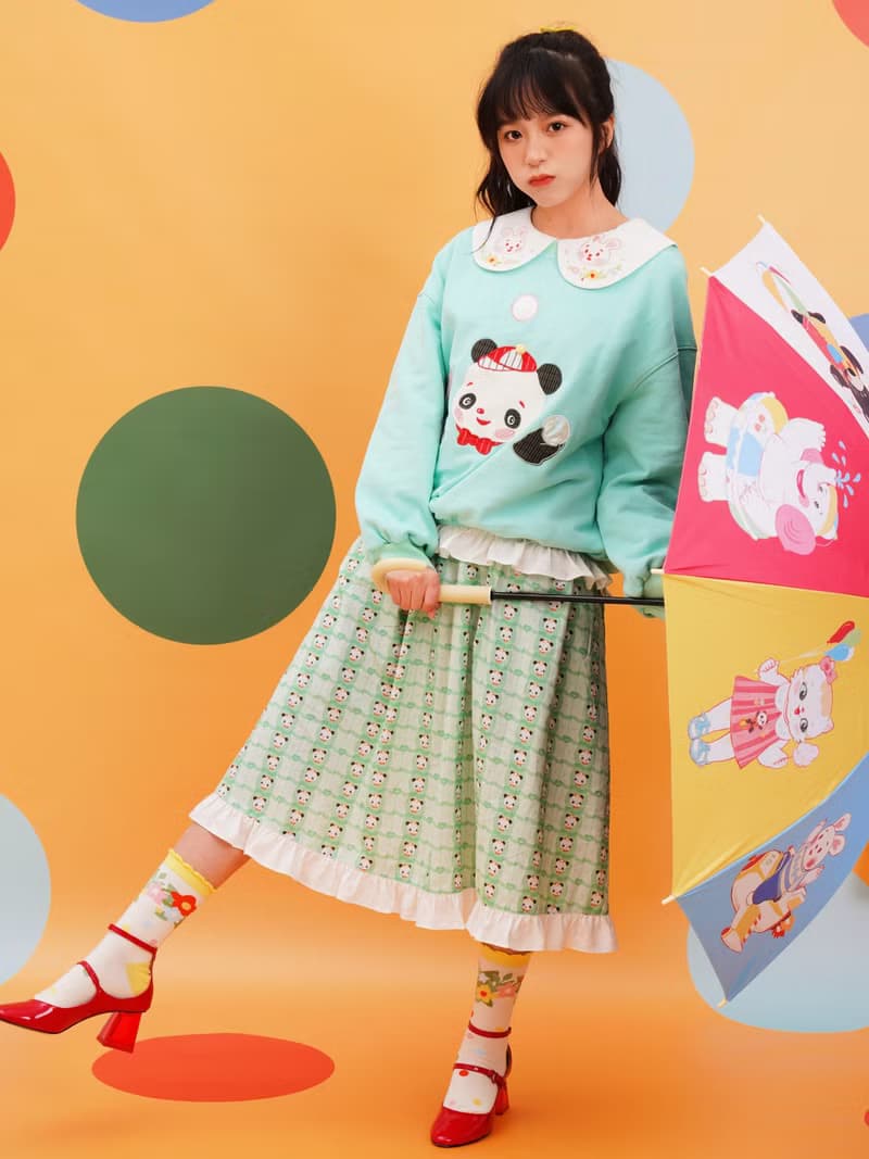 熊貓小滅滅半裙 復古昭和 可愛舒服 透氣純棉 印花 春夏新品