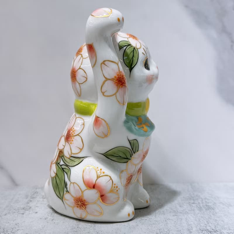 【櫻舞富貴】日本清水燒招財貓 | 色繪 櫻 千万両