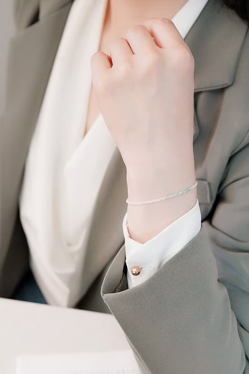 月光石與天河石的相遇純銀手鍊 | 天然水晶 女生禮物 串珠手鏈