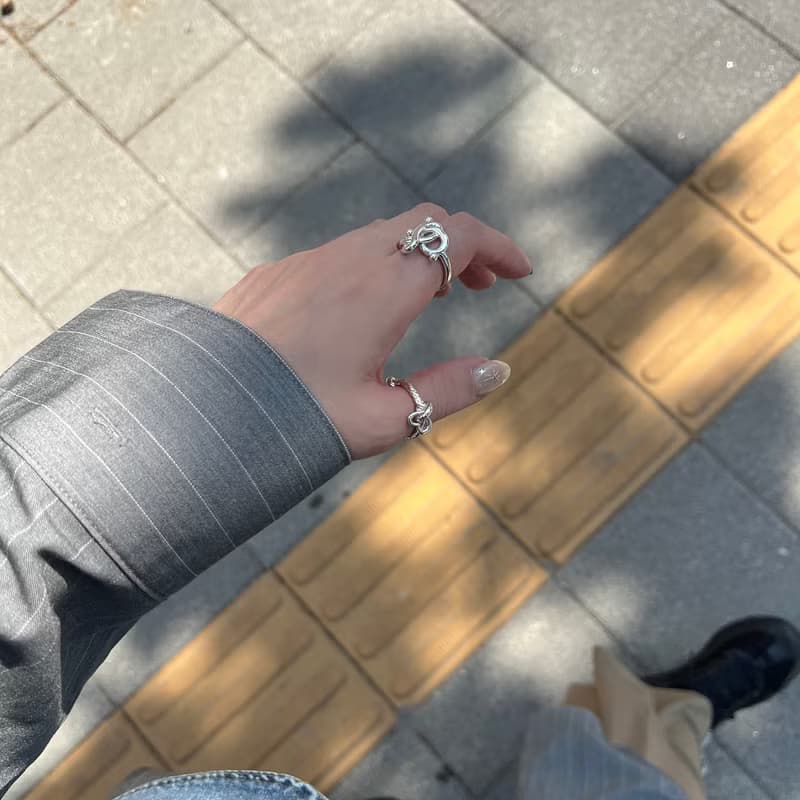 一片葉 純銀戒