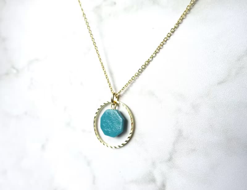 陶とgold ring necklace   ターコイズ