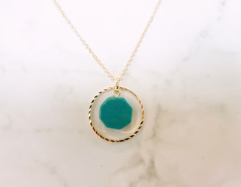 陶とgold ring necklace   ターコイズ
