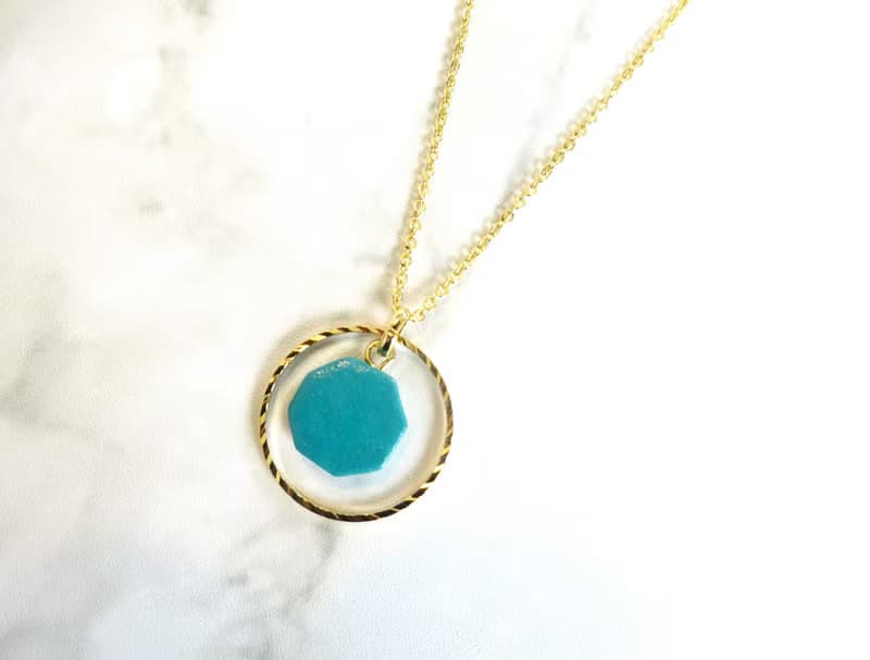 陶とgold ring necklace   ターコイズ