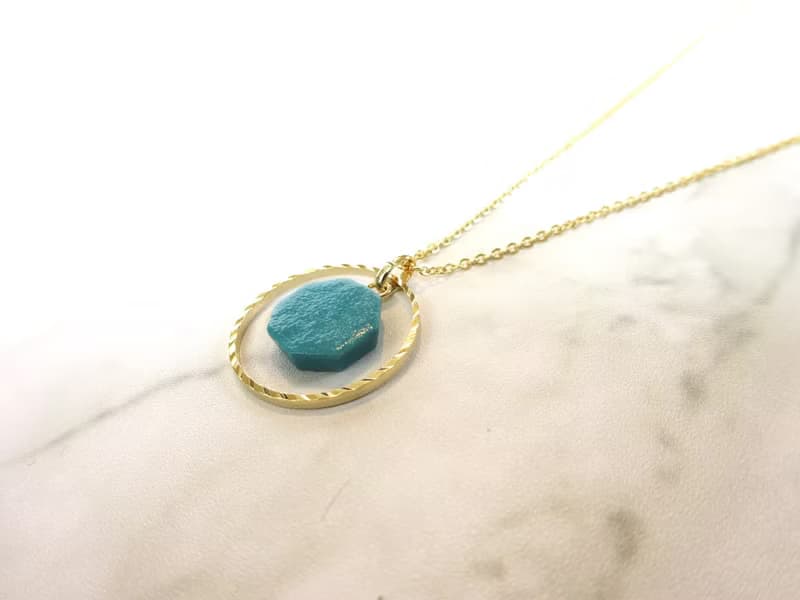 陶とgold ring necklace   ターコイズ