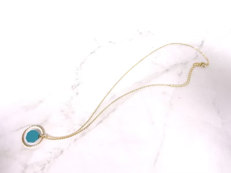 陶とgold ring necklace   ターコイズ