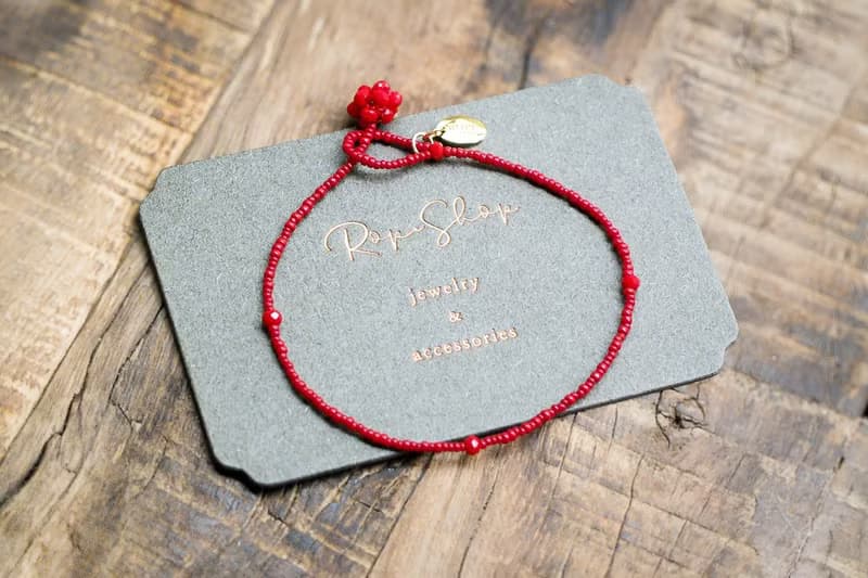 ROPEshop之【莓果戀】珊瑚紅水晶玻璃串珠手鍊。