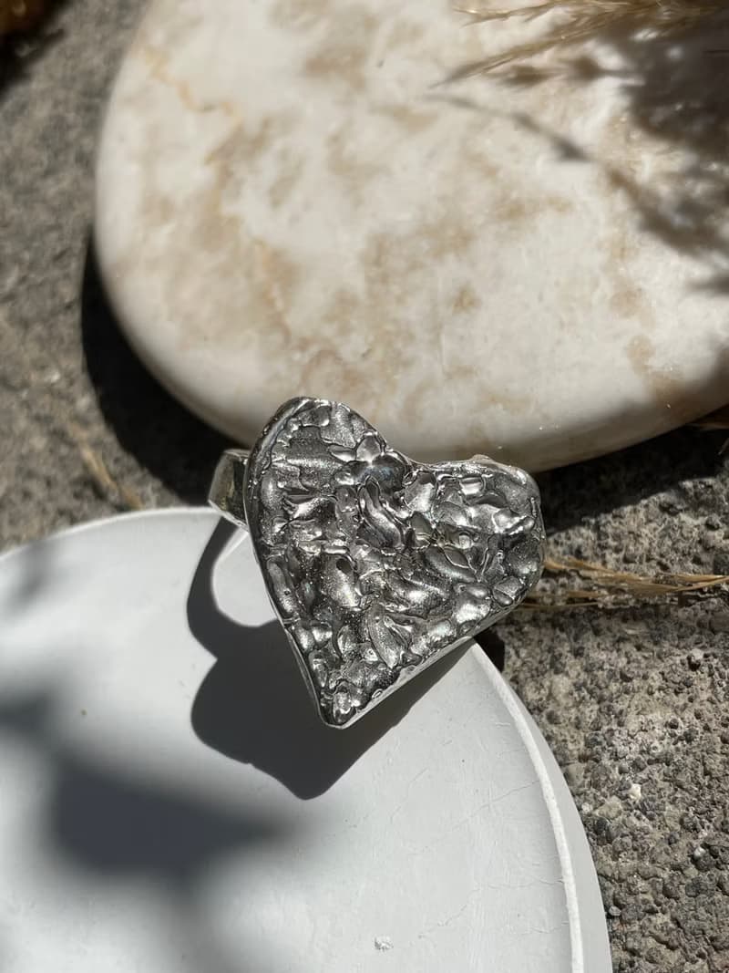 心形銀戒指,大心形銀戒指,心形純銀