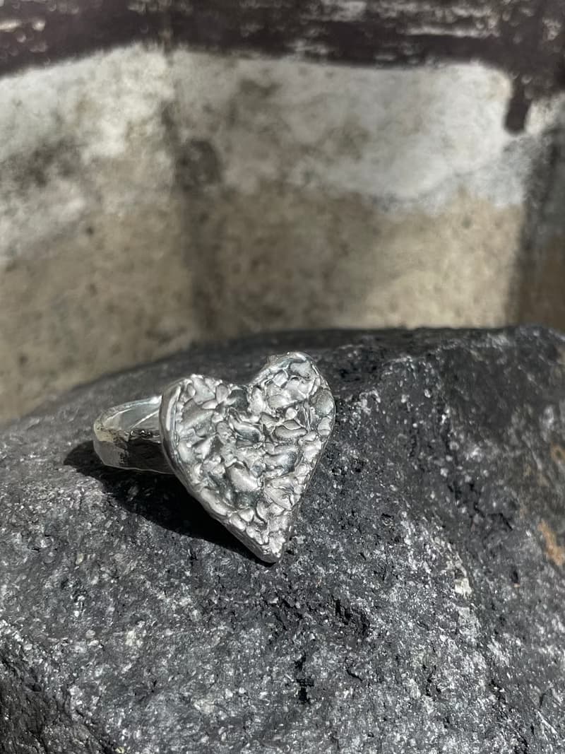 心形銀戒指,大心形銀戒指,心形純銀