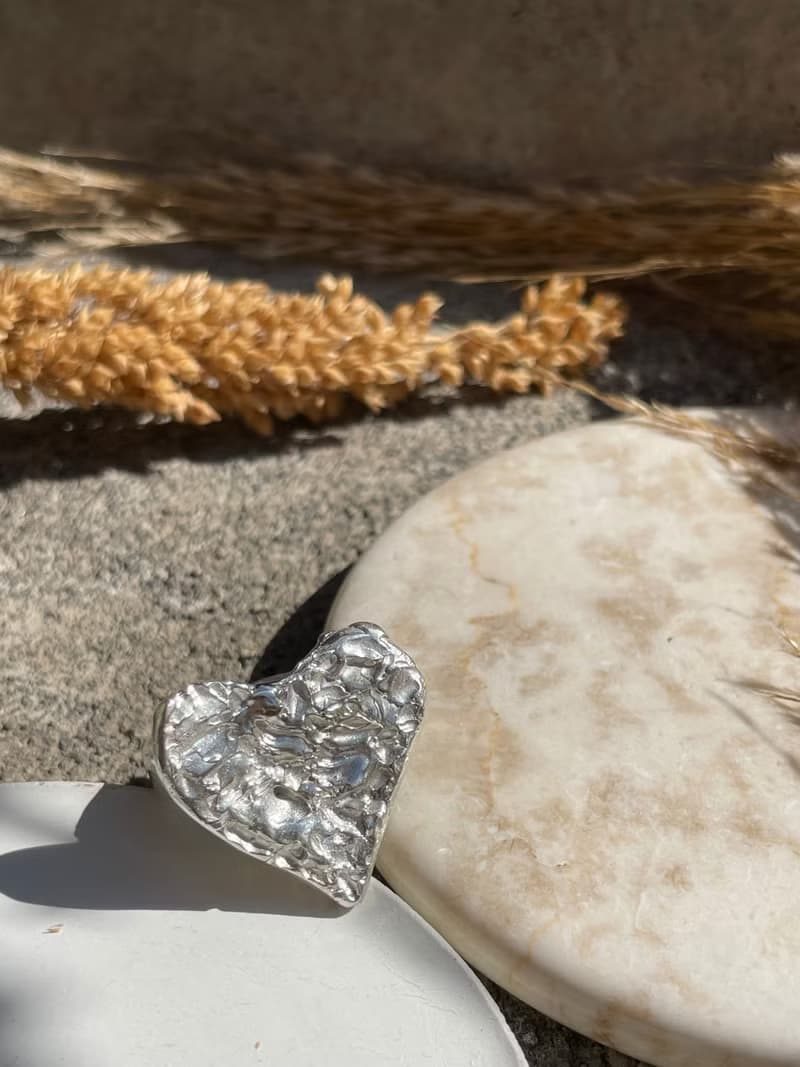 心形銀戒指,大心形銀戒指,心形純銀