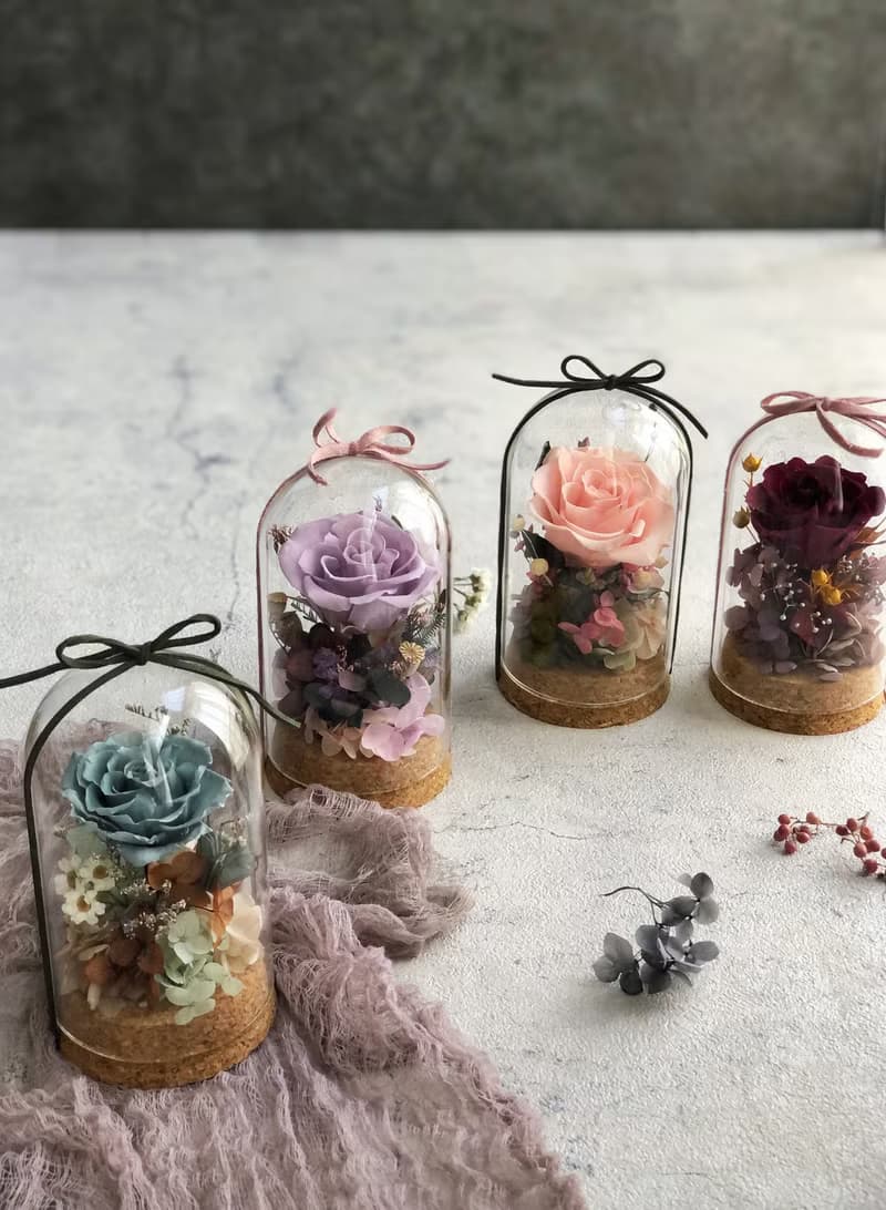 畢業情人節花束情人節花禮_經典花禮【單朵玫瑰玻璃罩盅】永生.