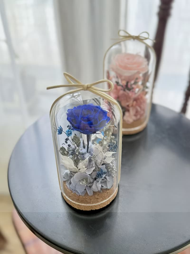 畢業情人節花束情人節花禮_經典花禮【單朵玫瑰玻璃罩盅】永生.