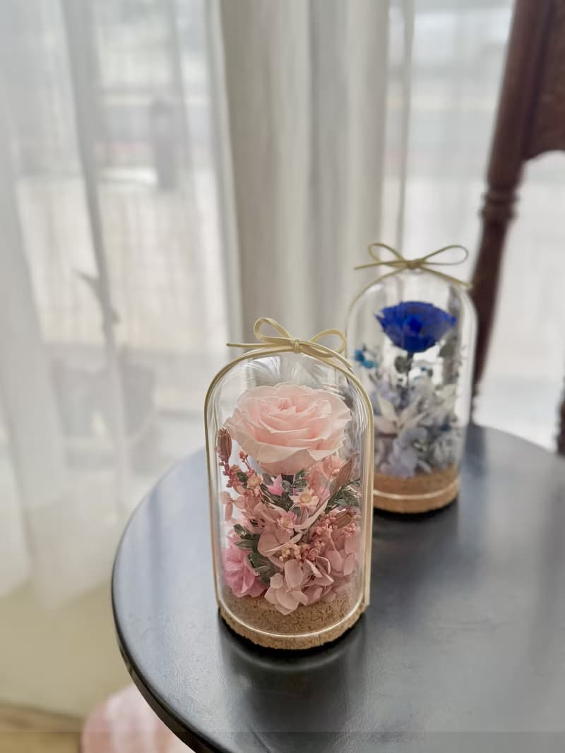 畢業情人節花束情人節花禮_經典花禮【單朵玫瑰玻璃罩盅】永生.