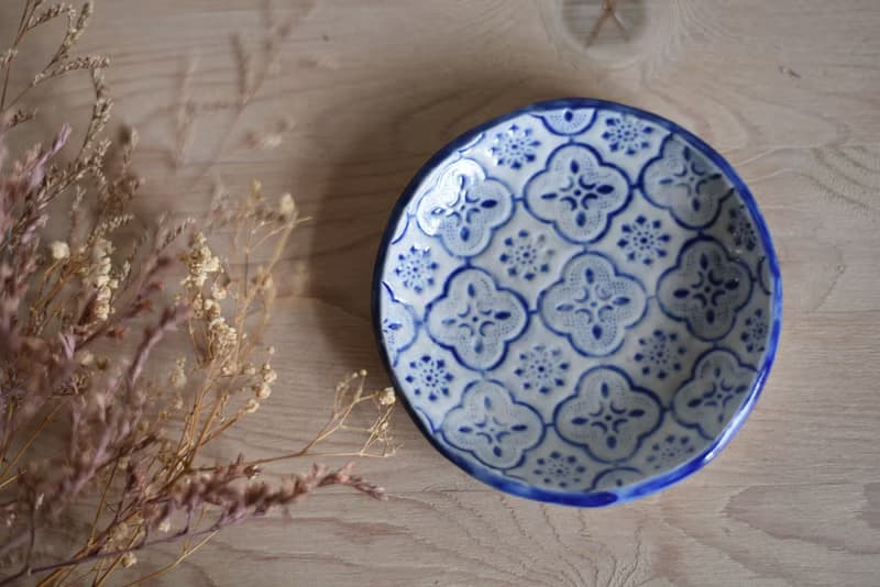 復古海棠花陶瓷手作小碟