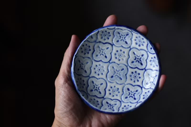 復古海棠花陶瓷手作小碟