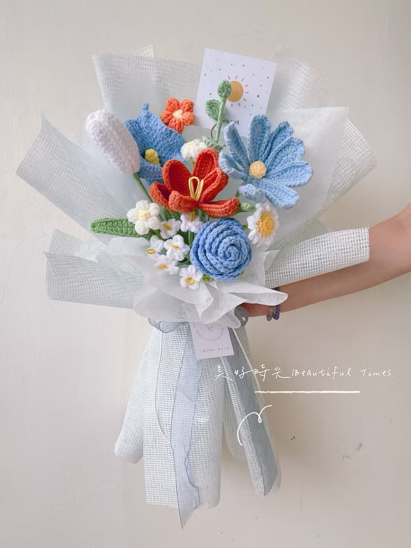 美好時光-編織花束、針織花束、編織