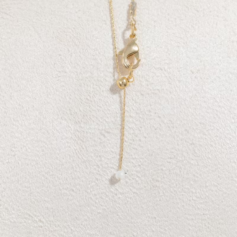 【雙子座生日石】蛋白石 White Opal 天然石項鍊 韓國製造