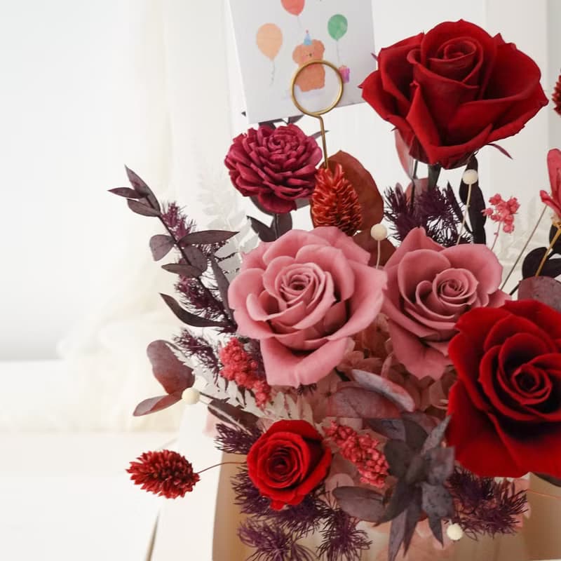 驚喜花盒-紅粉色【台北市親送/店面自取】