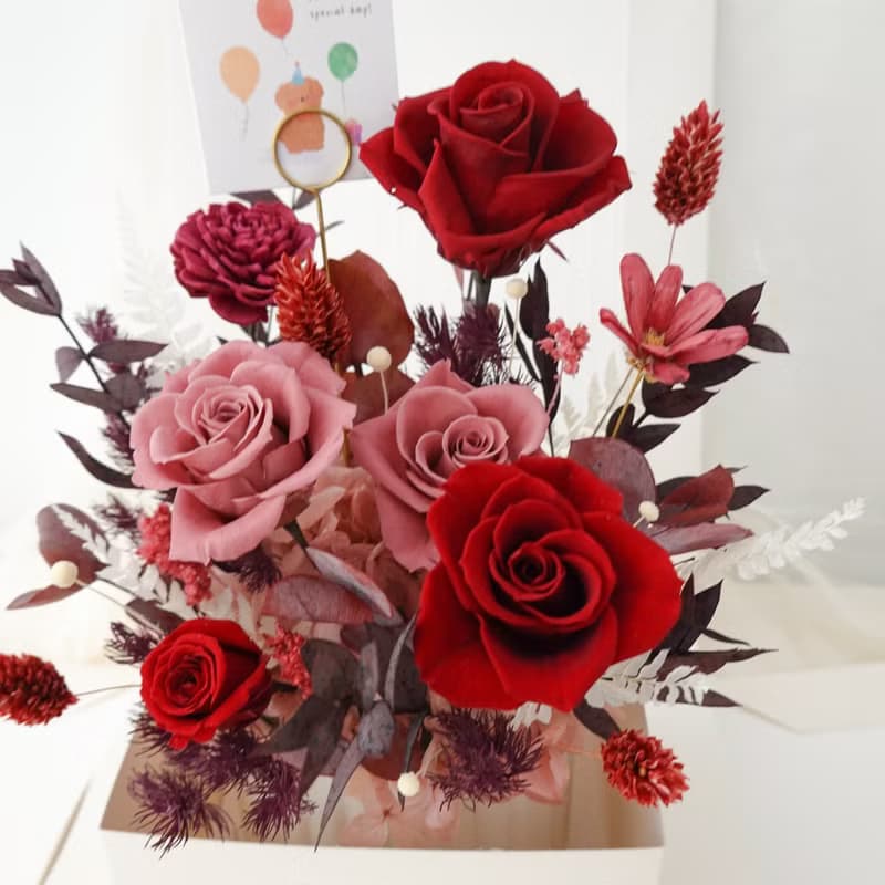 驚喜花盒-紅粉色【台北市親送/店面自取】