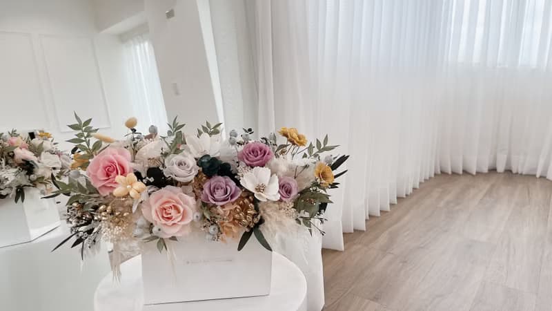 粉紫花園永生盆花 開幕花禮 喬遷賀禮 母親節 情人 生日 禮物