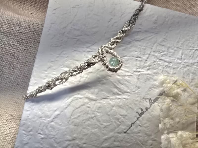 精靈密語 | 藍綠晶 圖騰編織手環 抽繩手環 可調節