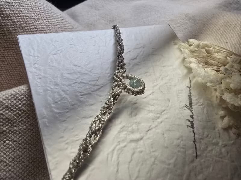 精靈密語 | 藍綠晶 圖騰編織手環 抽繩手環 可調節