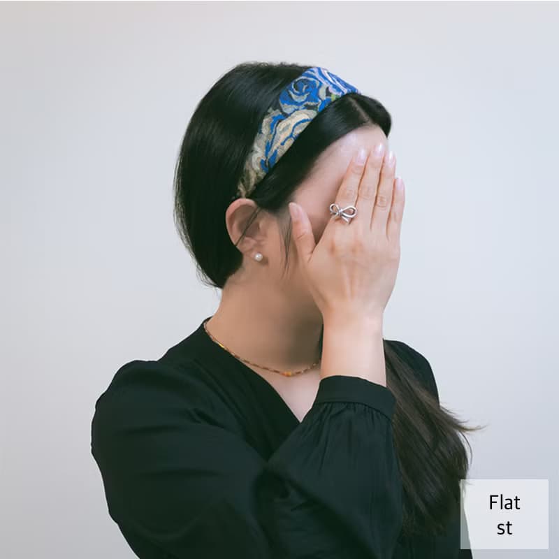 blue flower jacquard hairband handmade headband