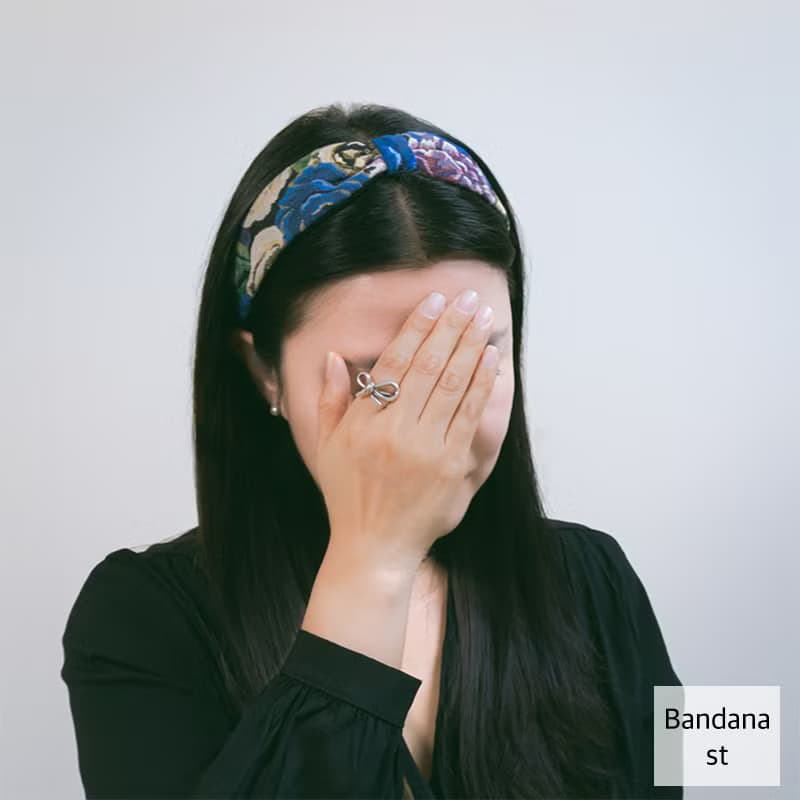 blue flower jacquard hairband handmade headband