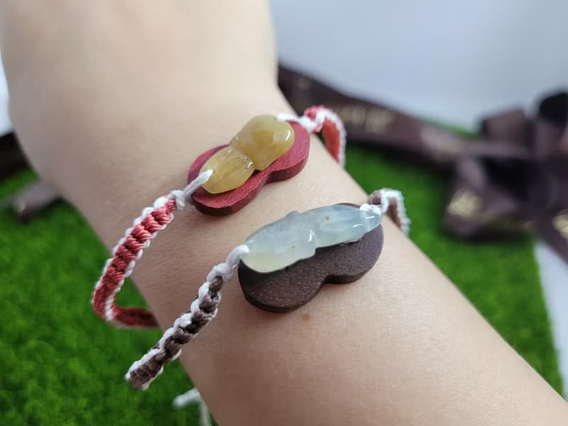 【親翠】天然翡翠  水母衝浪手環腳環兩用 結婚禮物/情侶/夫妻