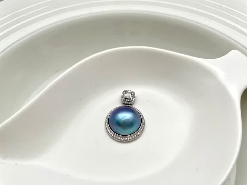 星空 馬貝珍珠  古典風格 純銀 吊墜 贈項鏈
