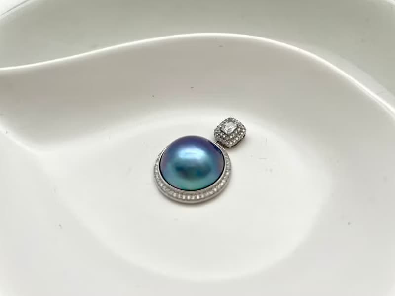 星空 馬貝珍珠  古典風格 純銀 吊墜 贈項鏈