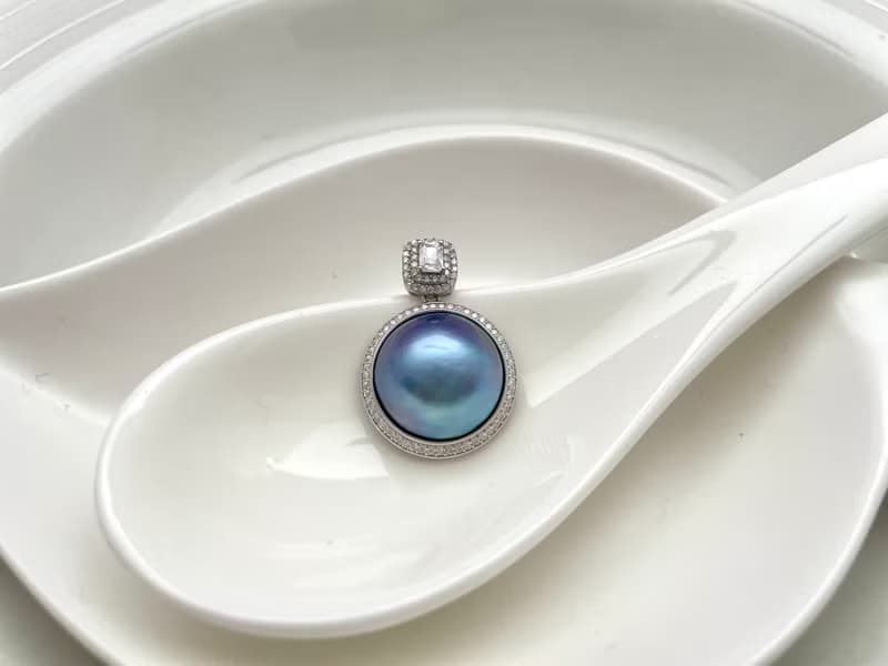 星空 馬貝珍珠  古典風格 純銀 吊墜 贈項鏈